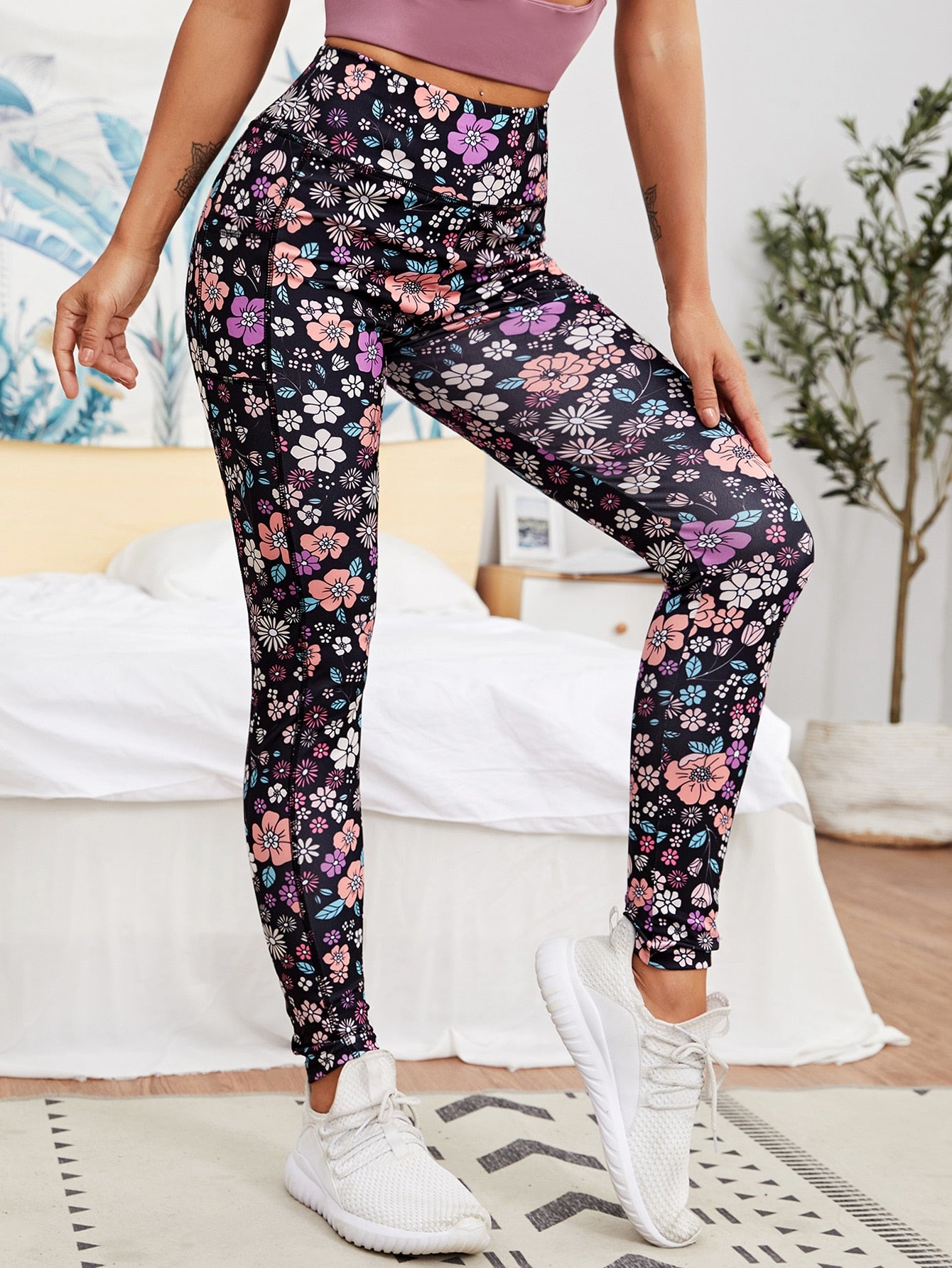 Allover Floral Print Leggings