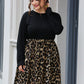 Plus Contrast Leopard Panel A-line Dress