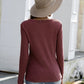 Notched Neck Waffle Knit Tee