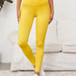 Flap Pocket Back Solid Sports Leggings