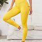 Flap Pocket Back Solid Sports Leggings