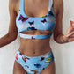 Butterfly Print Cut-out Bikini Swimsuit