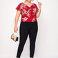 Plus Butterfly Sleeve Floral Top