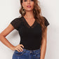 Lace Shoulder Form Fitted Top