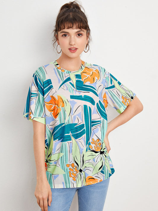 Floral Print Short Sleeve Tee