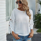 Contrast Guipure Lace Batwing Sleeve Tee