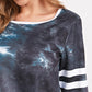 Tie Dye Striped Print Long Sleeve Tee