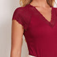 Lace Shoulder Form Fitted Top