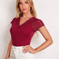 Lace Shoulder Form Fitted Top