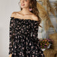 Off-the-shoulder Allover Floral Frill Dress