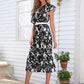 One Shoulder Ruffle Self Tie Floral Dress