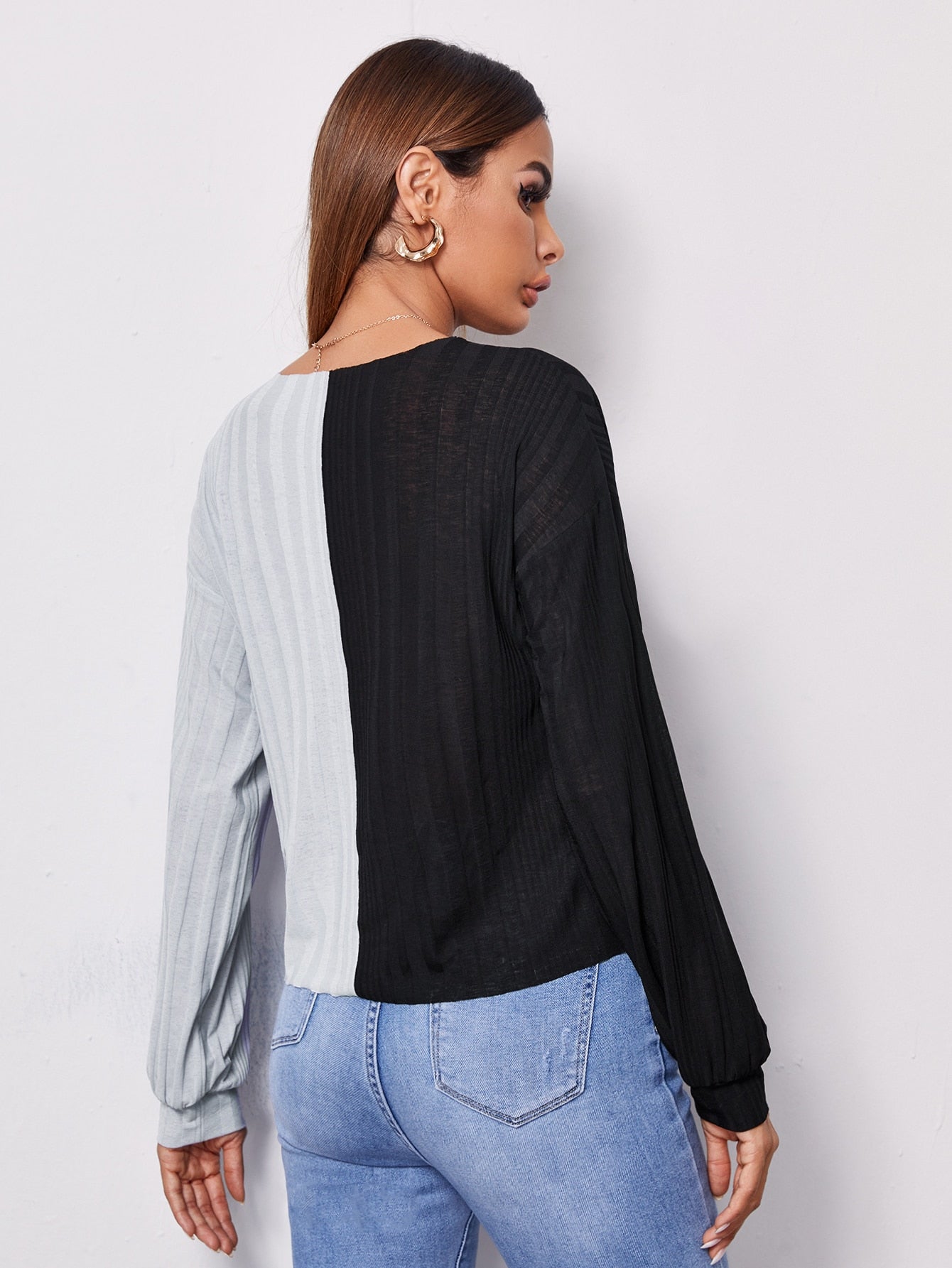 Two Tone Drop Shoulder Tee