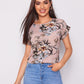 Cuffed Sleeve Floral Print Top