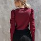 Button Detail Gigot Sleeve Tee