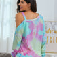 Asymmetrical Neck Tie Dye Drop Shoulder Tee