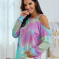 Asymmetrical Neck Tie Dye Drop Shoulder Tee