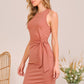 Solid Knot Sleeveless Dress