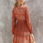 Layered Hem Belted Lace Dress