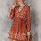 Layered Hem Belted Lace Dress