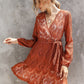 Layered Hem Belted Lace Dress