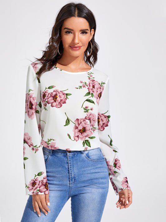 Floral Print Fitted Top