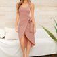 Knot Side Wrap Solid Dress