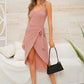 Knot Side Wrap Solid Dress