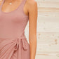 Knot Side Wrap Solid Dress