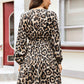 Leopard Print Ruffle Hem Surplice Dress