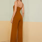 Sweetheart High Split Front Solid Cami Jumpsuit