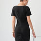 Solid Ruched Detail Dress
