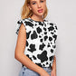 Cow Pattern Padded Shoulder Tank Top