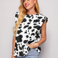 Cow Pattern Padded Shoulder Tank Top