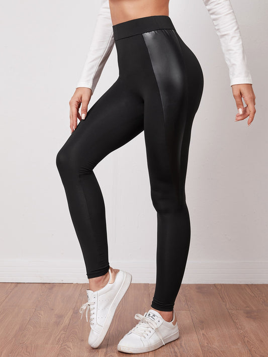 Solid Wide Band Waist Leggings