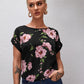 Batwing Sleeve Floral Print Top