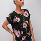 Batwing Sleeve Floral Print Top
