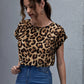 Leopard Roll Up Sleeve Top