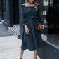Bardot Ruffle Trim Belted A-line Dress