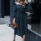 Bardot Ruffle Trim Belted A-line Dress