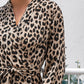 Wrap Belted Leopard Shirt Dress