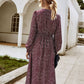 Bishop Sleeve Allover Print A-line Dress