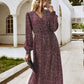 Bishop Sleeve Allover Print A-line Dress