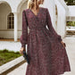 Bishop Sleeve Allover Print A-line Dress