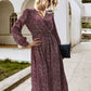 Bishop Sleeve Allover Print A-line Dress