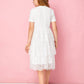 Girls Layered Eyelash Lace Ruffle Hem Dress