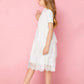 Girls Layered Eyelash Lace Ruffle Hem Dress