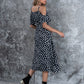Allover Print Cold Shoulder Belted Dress