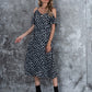 Allover Print Cold Shoulder Belted Dress