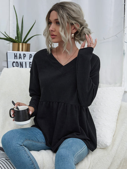 Drop Shoulder Peplum Tee