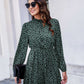 Keyhole Back Frill Neck Dalmatian Dress